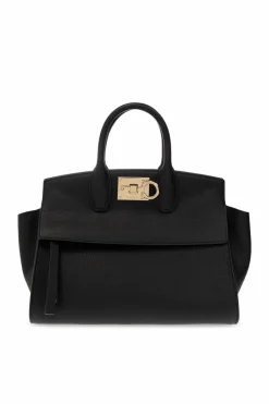 FERRAGAMO BLACK ‘The Studio Small’ shoulder bag