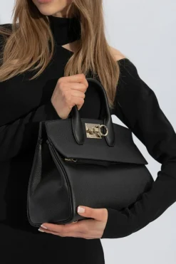 FERRAGAMO BLACK ‘The Studio’ shoulder bag