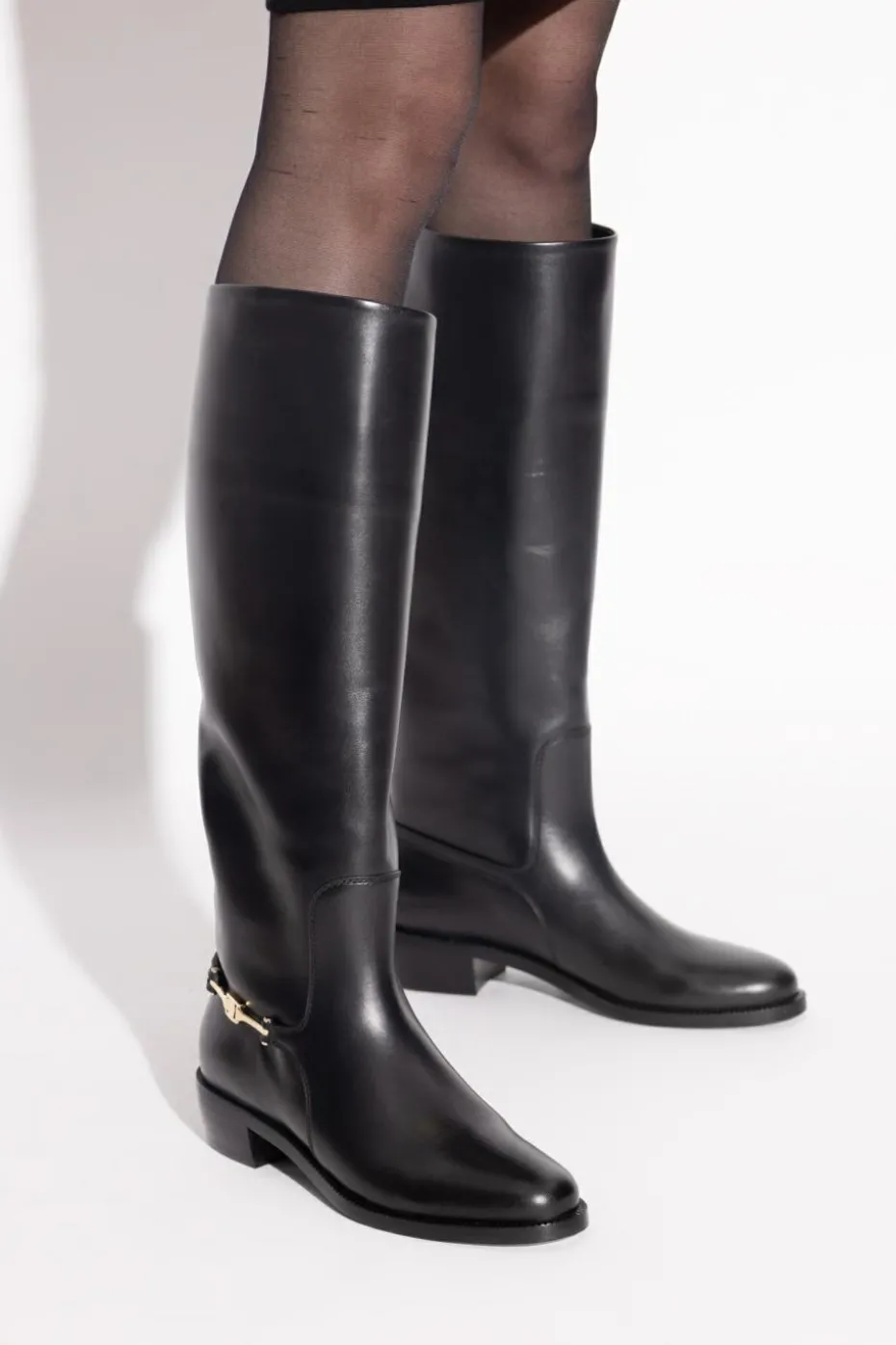 FERRAGAMO BLACK "Therma" leather boots