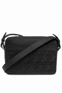 FERRAGAMO BLACK ‘Tra’ Shoulder Bag