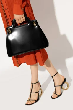 FERRAGAMO BLACK ‘Wanda Medium’ shoulder bag