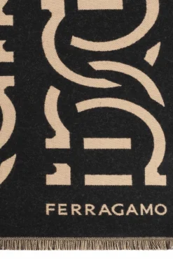 FERRAGAMO BLACK Wool scarf