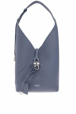 FERRAGAMO BLUE Leather shoulder bag