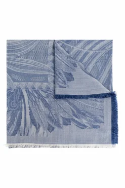 FERRAGAMO BLUE Scarf with a decorative pattern
