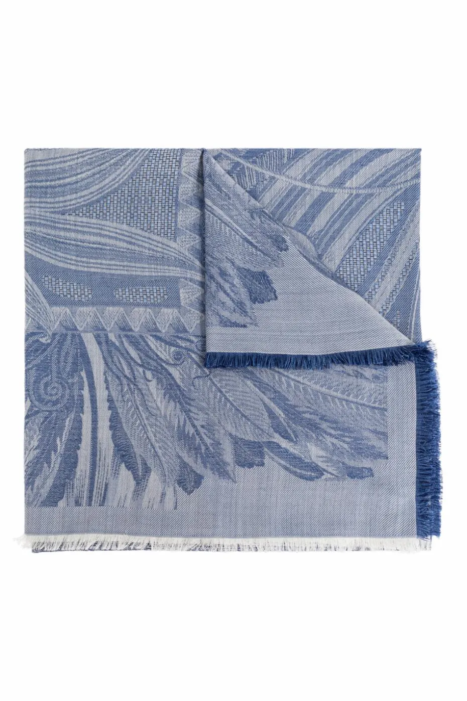 FERRAGAMO BLUE Scarf with a decorative pattern