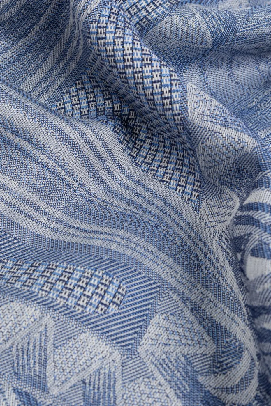 FERRAGAMO BLUE Scarf with a decorative pattern