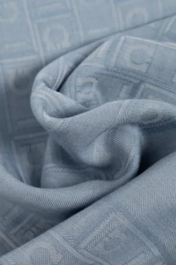 FERRAGAMO BLUE Scarf with logo