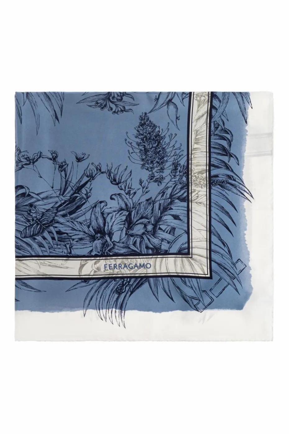 FERRAGAMO BLUE Silk scarf