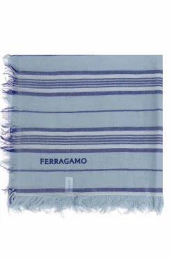 FERRAGAMO BLUE Wool scarf