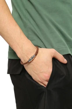 FERRAGAMO BROWN Braided bracelet