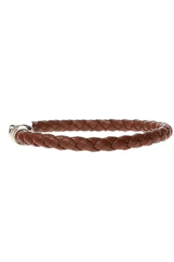 FERRAGAMO BROWN Braided bracelet