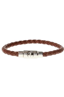 FERRAGAMO BROWN Braided bracelet