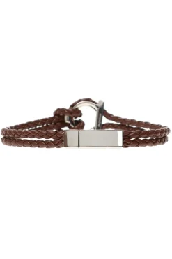 FERRAGAMO BROWN Braided bracelet