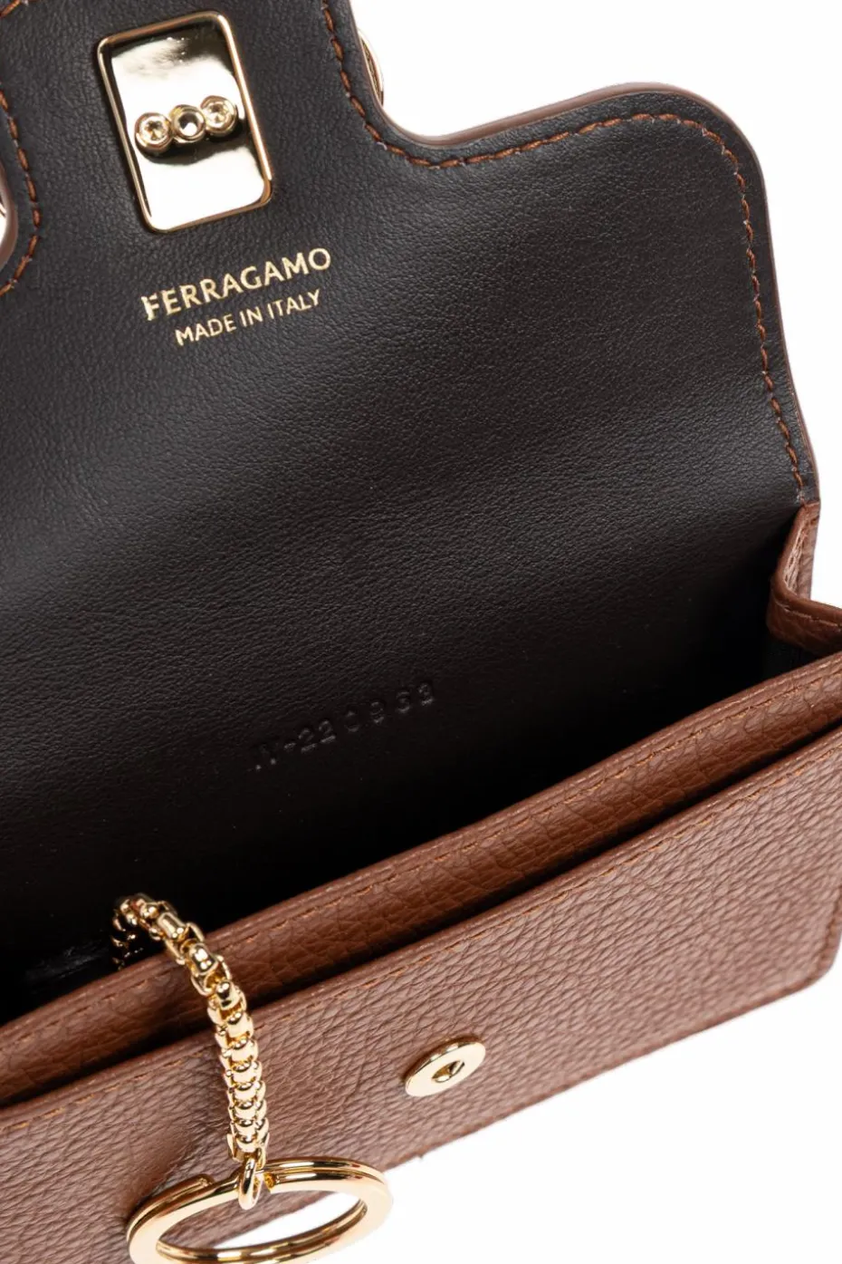 FERRAGAMO BROWN Card case