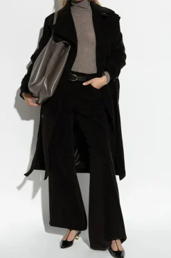FERRAGAMO BROWN Corduroy trench coat