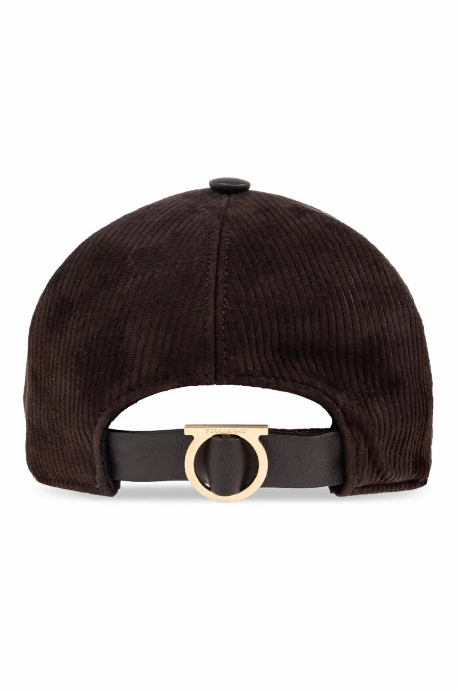 FERRAGAMO BROWN Corduroy baseball cap