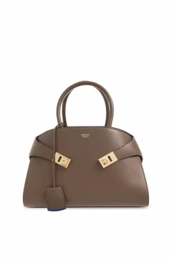 FERRAGAMO BROWN ‘Hug’ shoulder bag