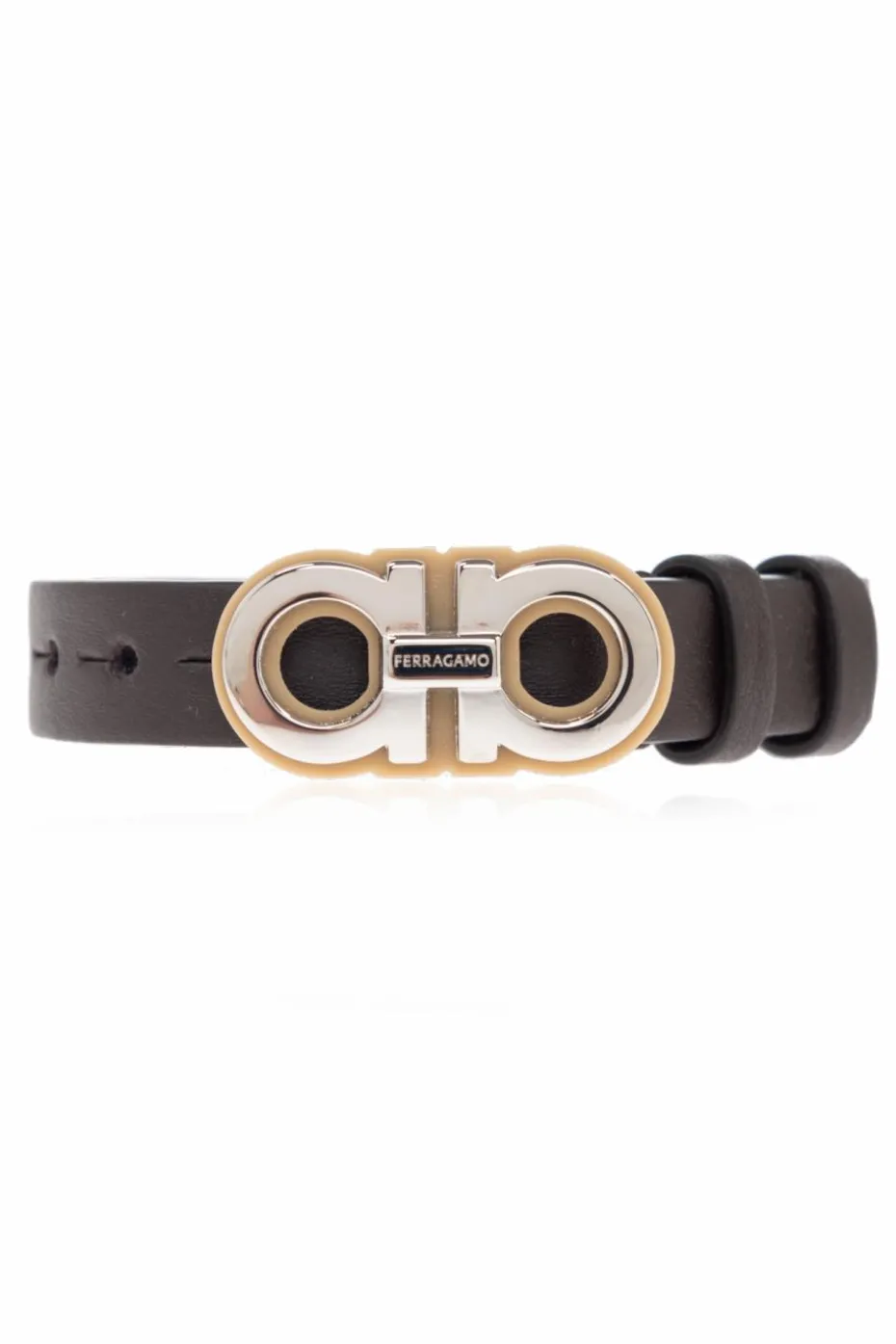 FERRAGAMO BROWN Leather bracelet