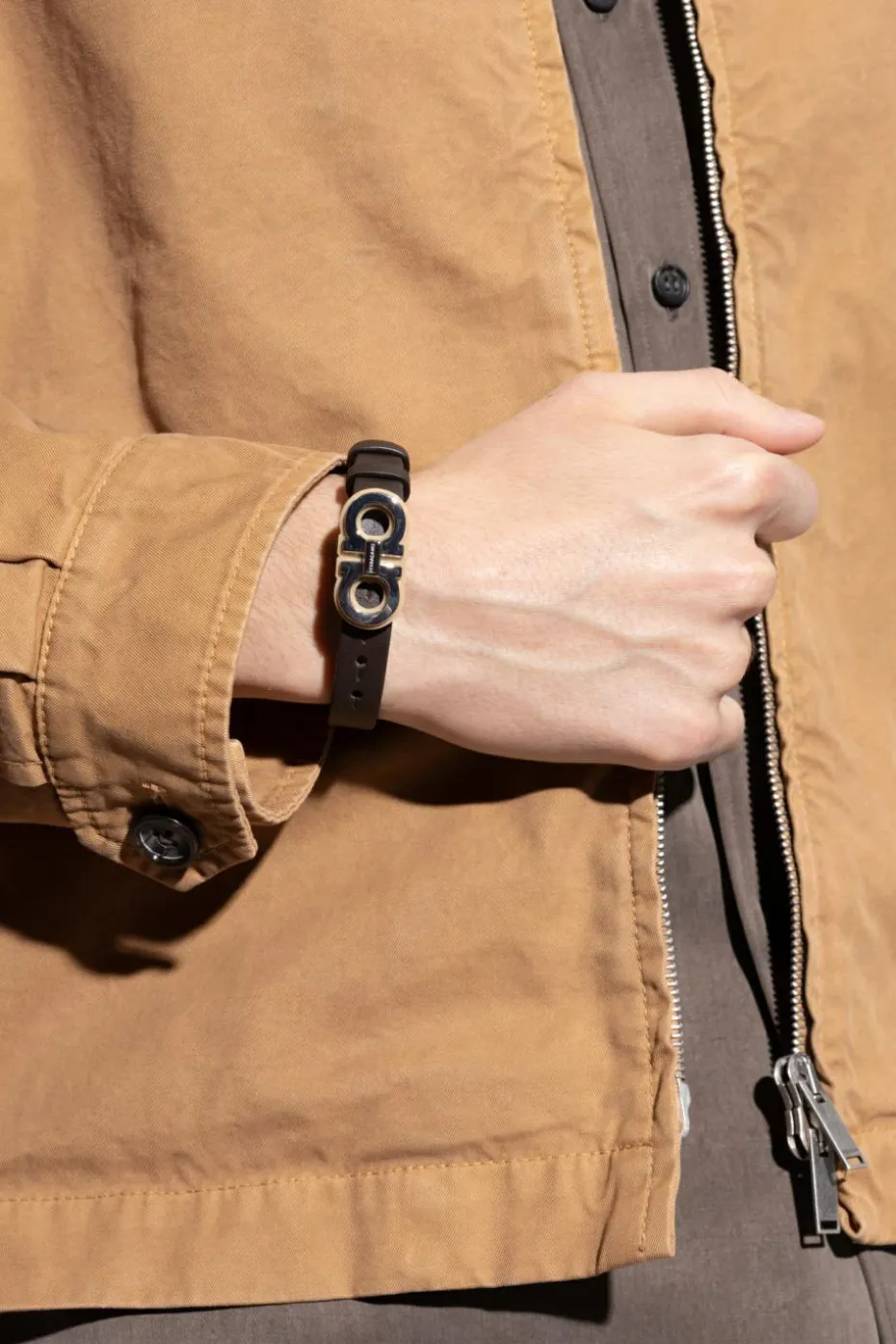 FERRAGAMO BROWN Leather bracelet