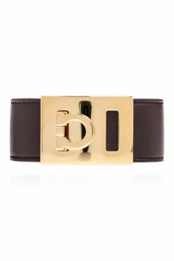 FERRAGAMO BROWN Leather Bracelet
