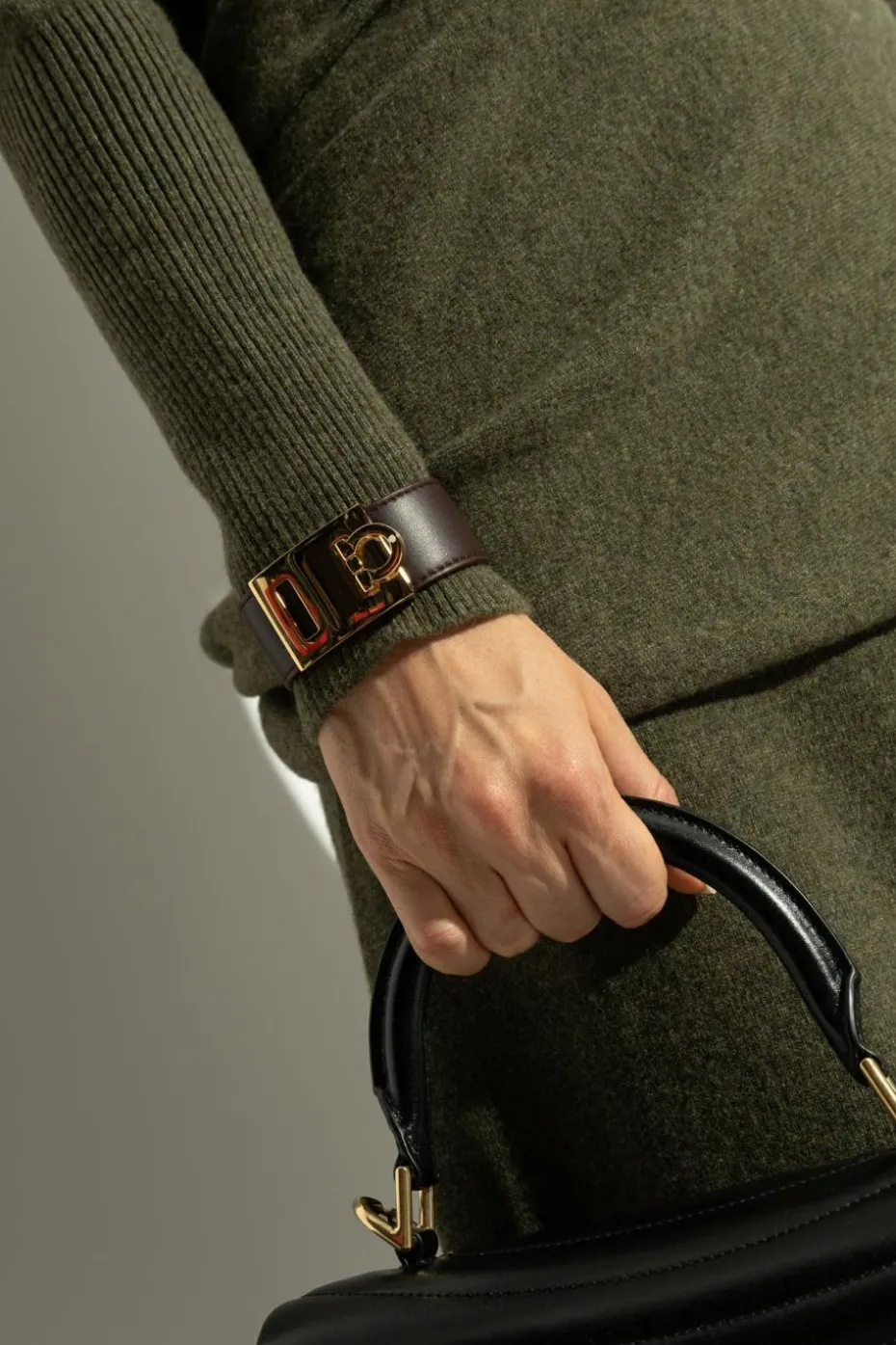 FERRAGAMO BROWN Leather Bracelet