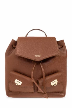 FERRAGAMO BROWN Leather backpack