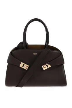 FERRAGAMO BROWN Leather handbag "Hug S"