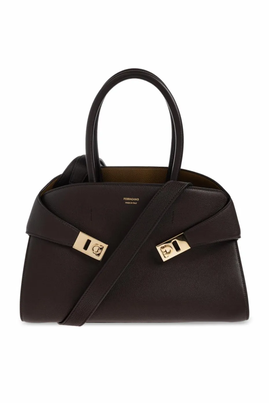 FERRAGAMO BROWN Leather handbag "Hug S"