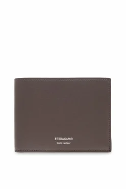 FERRAGAMO BROWN Leather wallet with logo
