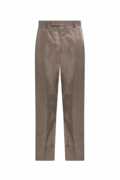 FERRAGAMO BROWN Pleated pants
