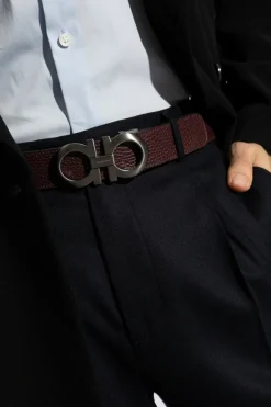 FERRAGAMO BROWN Reversible belt