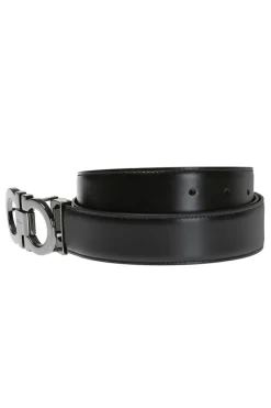 FERRAGAMO BROWN Reversible leather belt