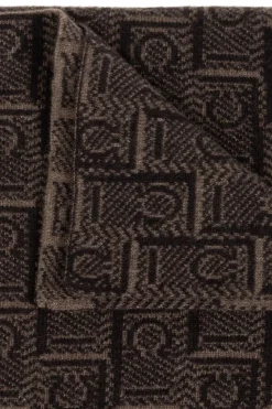 FERRAGAMO BROWN Scarf with monogram