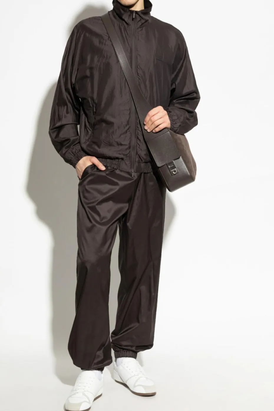 FERRAGAMO BROWN Silk pants