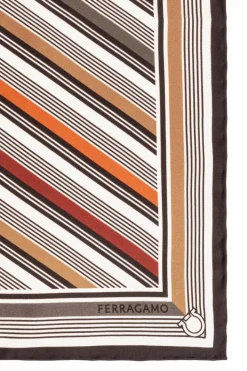 FERRAGAMO BROWN Silk pocket square