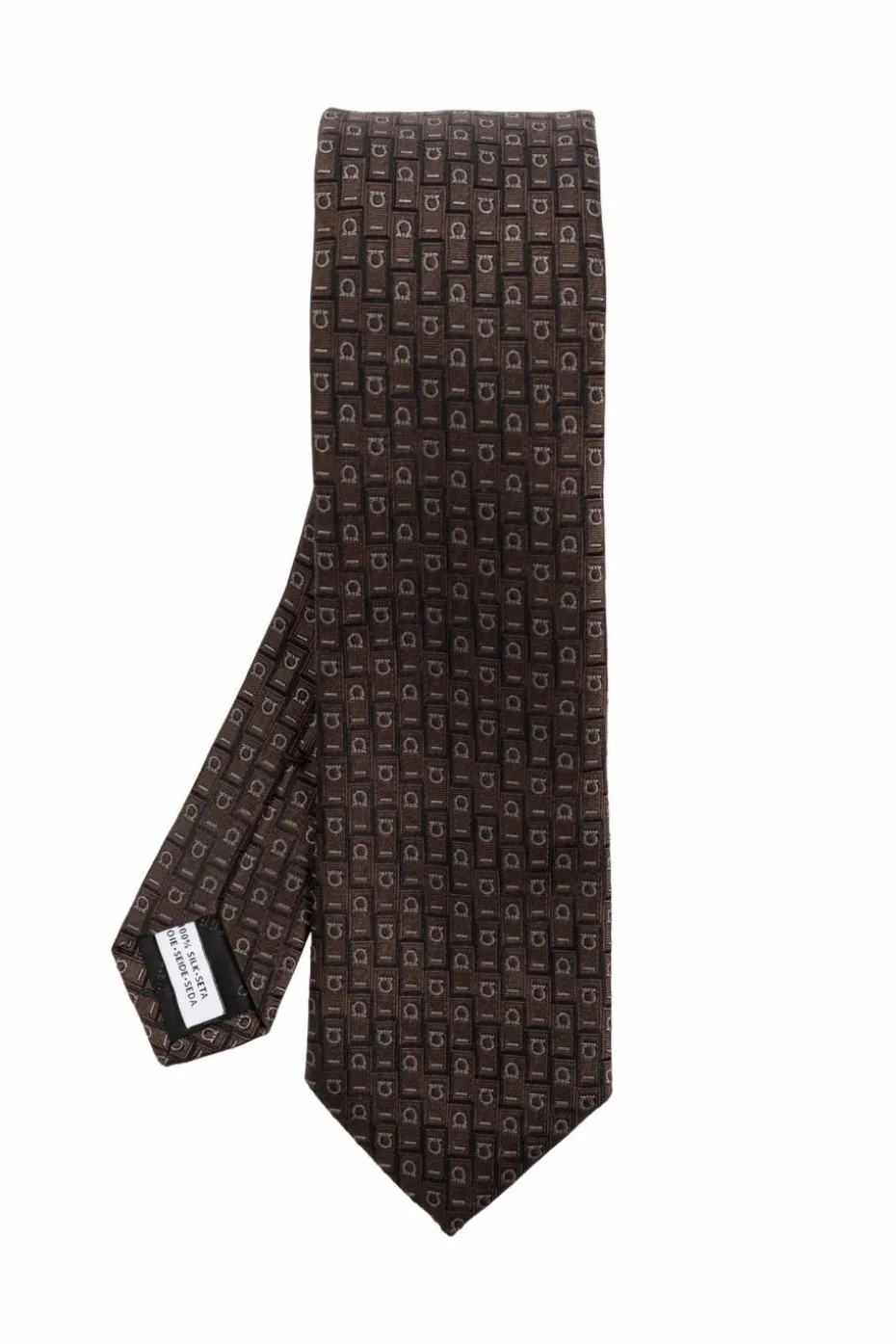FERRAGAMO BROWN Silk tie