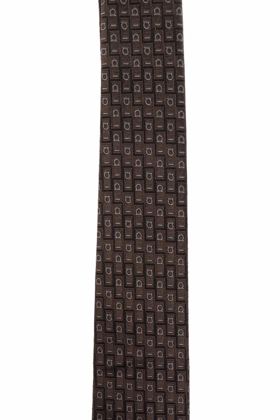 FERRAGAMO BROWN Silk tie