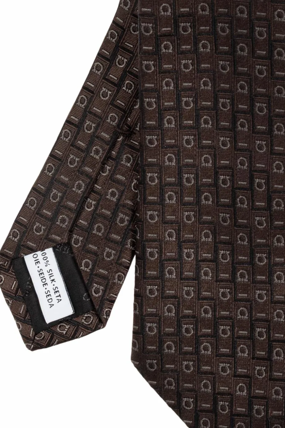 FERRAGAMO BROWN Silk tie
