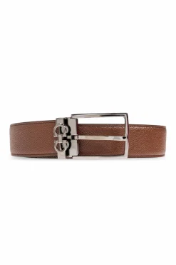 FERRAGAMO BROWN Two-sided belt
