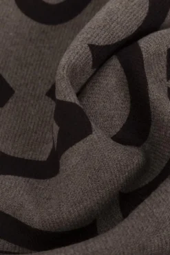 FERRAGAMO BROWN Wool scarf with monogram