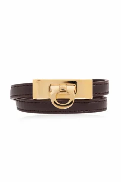FERRAGAMO BURGUNDY Leather bracelet