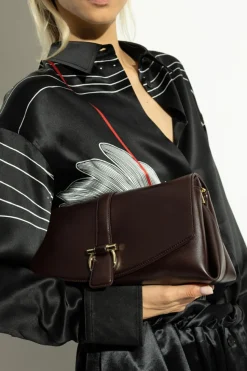 FERRAGAMO BURGUNDY Leather shoulder bag