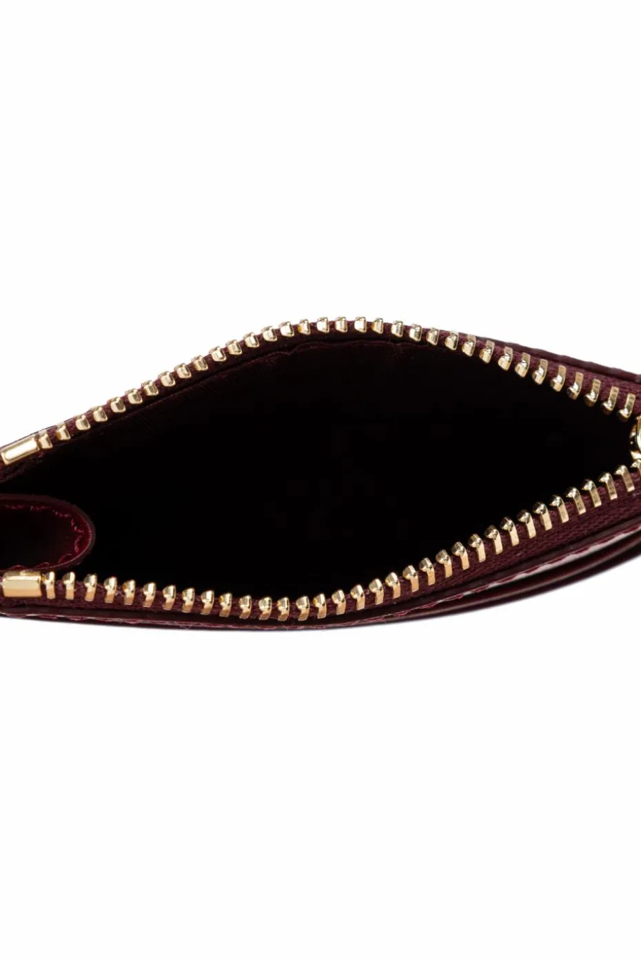 FERRAGAMO BURGUNDY Leather card case with keychain