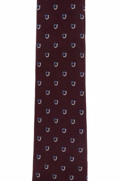 FERRAGAMO BURGUNDY Silk tie
