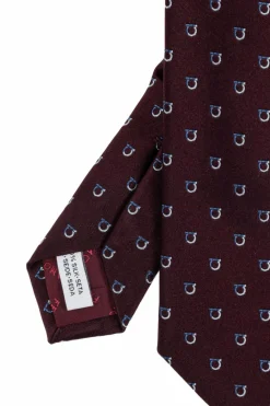FERRAGAMO BURGUNDY Silk tie