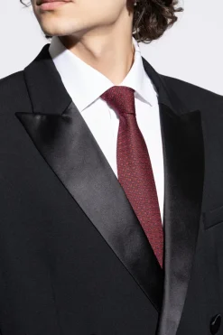 FERRAGAMO BURGUNDY Silk tie