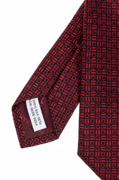 FERRAGAMO BURGUNDY Silk tie