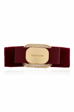 FERRAGAMO BURGUNDY Velvet hair clip