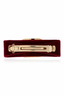 FERRAGAMO BURGUNDY Velvet hair clip