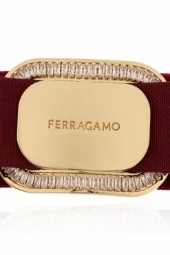 FERRAGAMO BURGUNDY Velvet hair clip